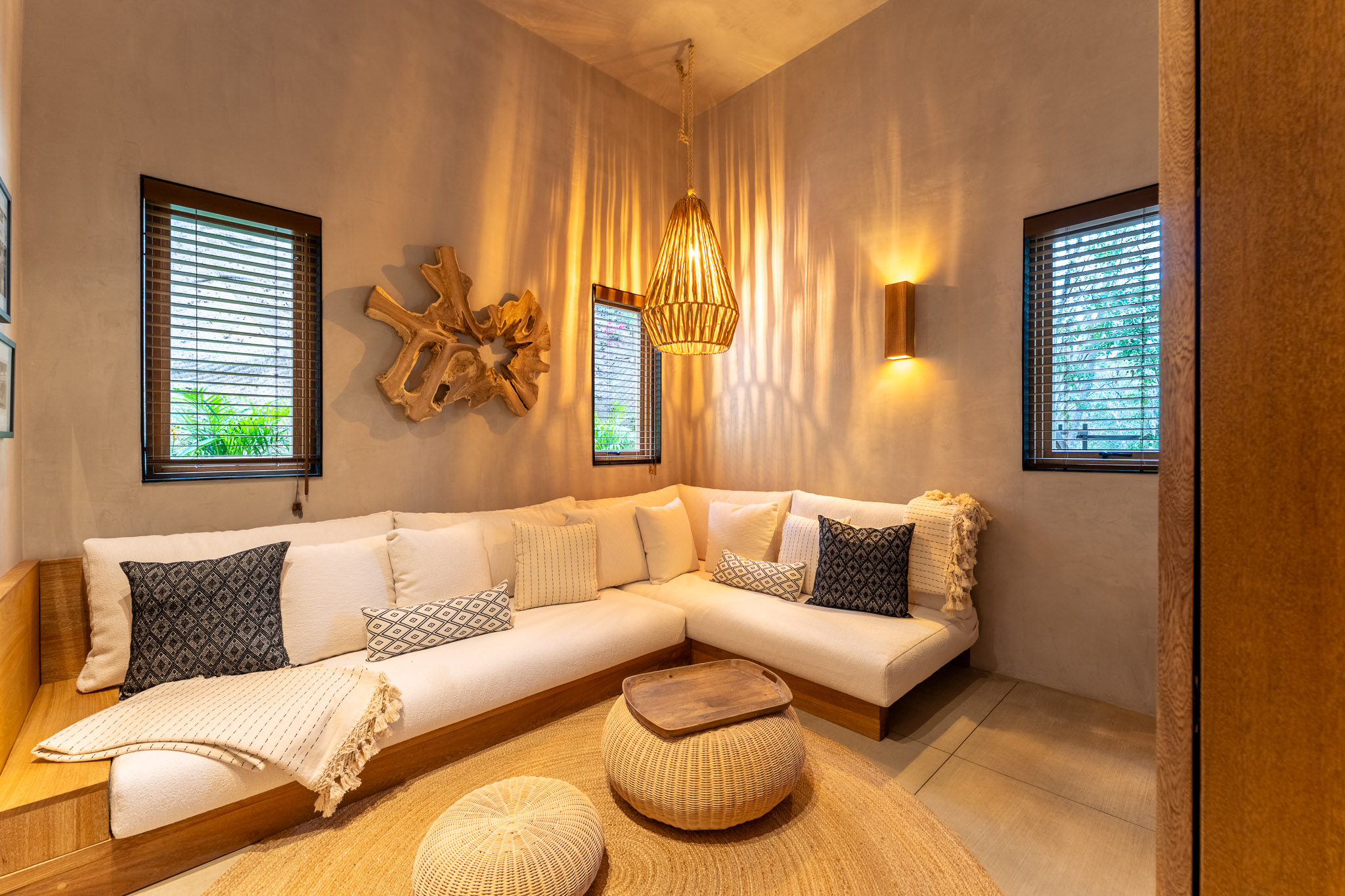 Media room with sectional seating